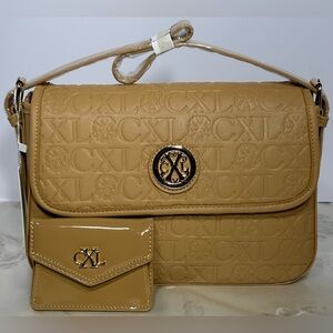 CXL Christian Lacroix Clara embossed shoulder bag with coin/card wallet